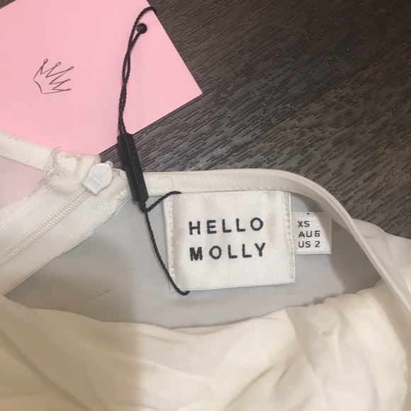 Hello Molly Not Fair On Me White Dress Medium US XS  NWT - Picture 6 of 7